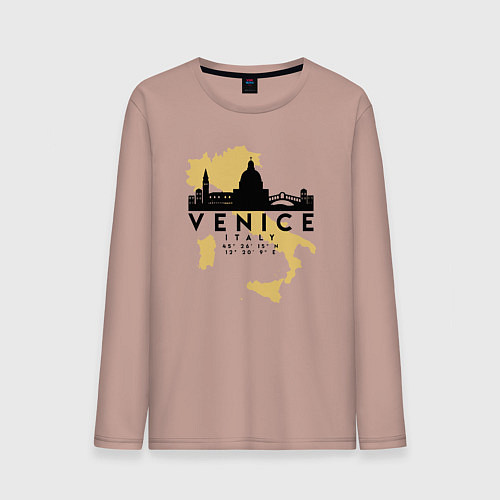 Мужской лонгслив Итальянская Венеция / Пыльно-розовый – фото 1
