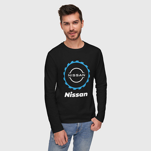 Мужской лонгслив Nissan в стиле Top Gear / Черный – фото 3