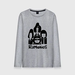Лонгслив хлопковый мужской Ramones панк рок группа, цвет: меланж