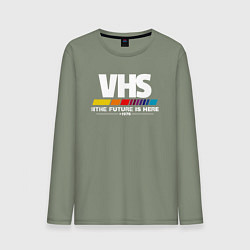 Лонгслив хлопковый мужской VHS retro 1976, цвет: авокадо