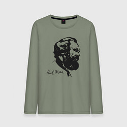 Лонгслив хлопковый мужской Karl Marx, цвет: авокадо