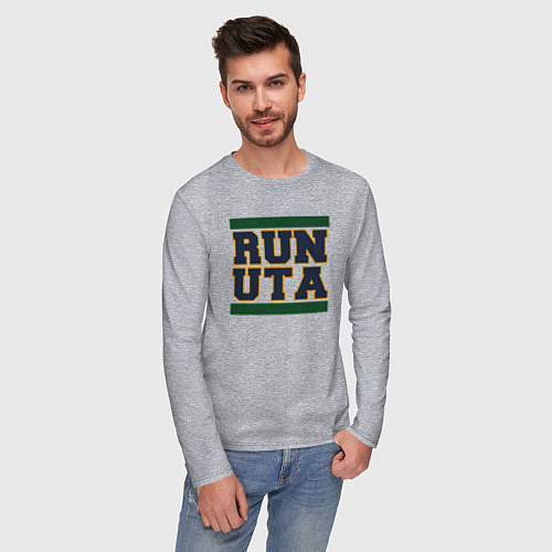 Мужской лонгслив Run Utah Jazz / Меланж – фото 3