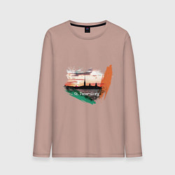Лонгслив хлопковый мужской Питер Петропаловка, цвет: пыльно-розовый