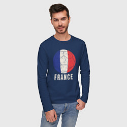 Лонгслив хлопковый мужской Футбол Франции, цвет: тёмно-синий — фото 2