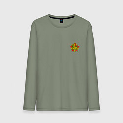 Лонгслив хлопковый мужской Орден отличника погранвойск - мини, цвет: авокадо