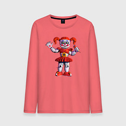 Лонгслив хлопковый мужской Circus Baby, цвет: коралловый