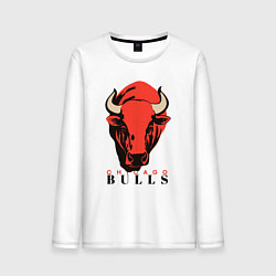 Лонгслив хлопковый мужской Chicago bull, цвет: белый