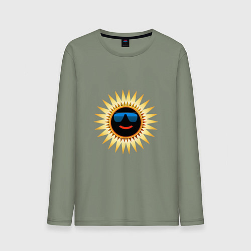 Мужской лонгслив Солнце в очках / Авокадо – фото 1