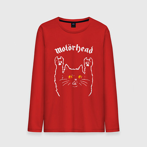 Мужской лонгслив Motorhead rock cat / Красный – фото 1