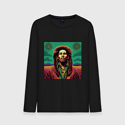 Мужской лонгслив Digital Art Bob Marley in the field