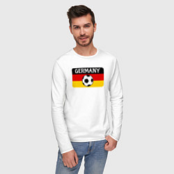 Лонгслив хлопковый мужской Football Germany, цвет: белый — фото 2