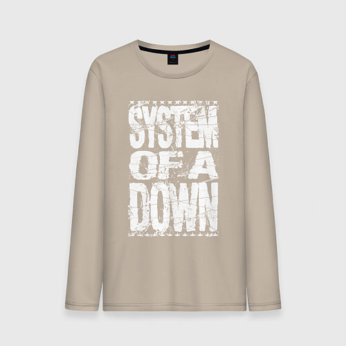 Мужской лонгслив System of a down - stencil / Миндальный – фото 1