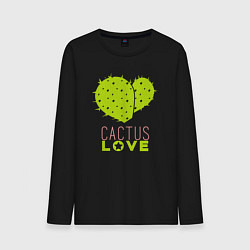 Лонгслив хлопковый мужской Cactus love, цвет: черный
