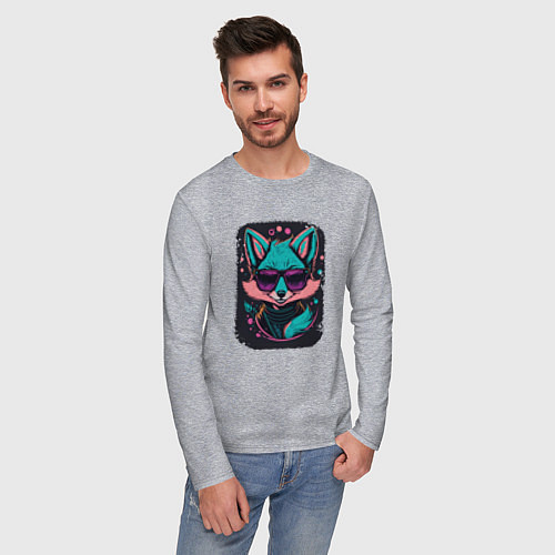 Мужской лонгслив Sweet Little Fox / Меланж – фото 3