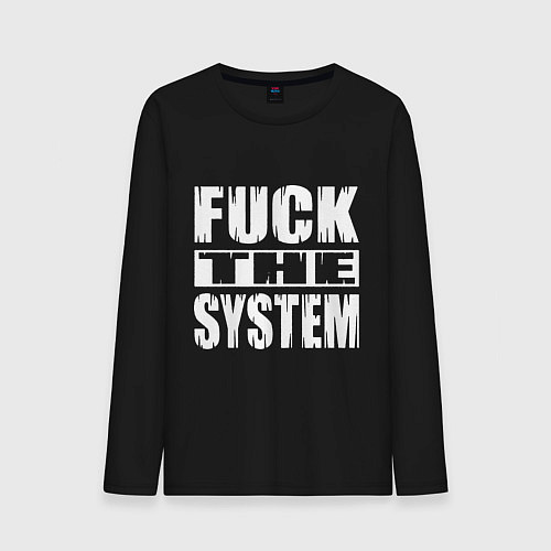 Мужской лонгслив SoD - f**k the system / Черный – фото 1