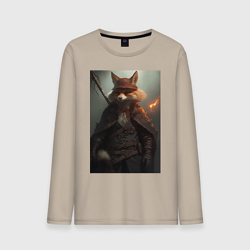 Мужской лонгслив Лис авантюрист / Миндальный – фото 1