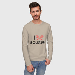 Лонгслив хлопковый мужской I Love Squash, цвет: миндальный — фото 2