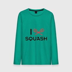 Лонгслив хлопковый мужской I Love Squash цвета зеленый — фото 1