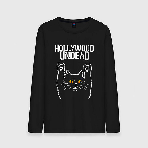 Мужской лонгслив Hollywood Undead rock cat / Черный – фото 1