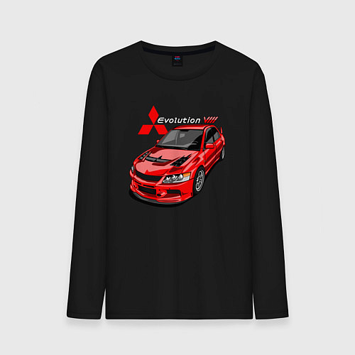 Мужской лонгслив Lancer Evolution 8 / Черный – фото 1