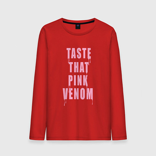 Мужской лонгслив Tasty that pink venom - blackpink / Красный – фото 1