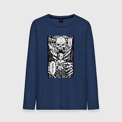 Лонгслив хлопковый мужской Смертельная игра мёртвой горы, цвет: тёмно-синий