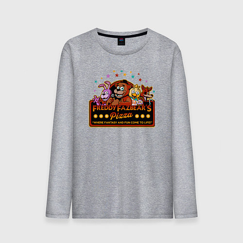Мужской лонгслив Пиццерия Фредди / Меланж – фото 1