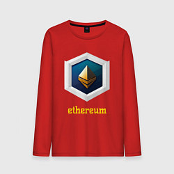 Лонгслив хлопковый мужской Логотип Ethereum, цвет: красный