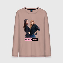 Лонгслив хлопковый мужской Blackpink kpop, цвет: пыльно-розовый