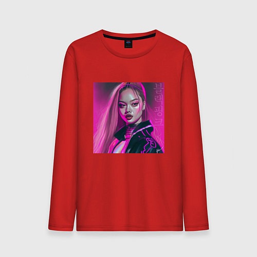 Мужской лонгслив Blackpink Lisa аниме рисунок / Красный – фото 1