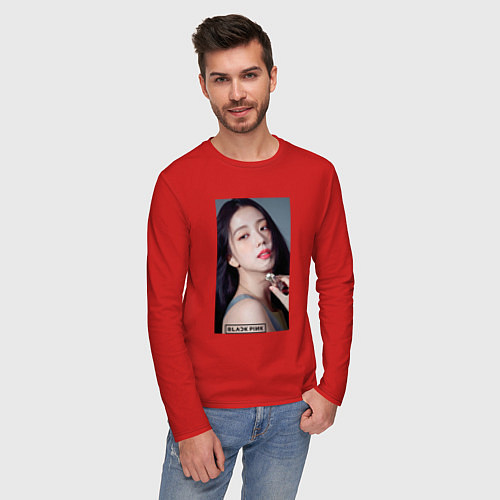 Мужской лонгслив Kim Jisoo / Красный – фото 3