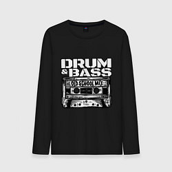Лонгслив хлопковый мужской Dnb oldschool, цвет: черный