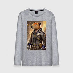 Лонгслив хлопковый мужской Cool capybara - steampunk - neural network, цвет: меланж
