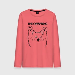 Лонгслив хлопковый мужской The Offspring - rock cat, цвет: коралловый