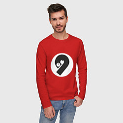 Лонгслив хлопковый мужской Number 009, цвет: красный — фото 2