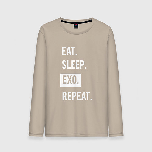 Мужской лонгслив Eat Sleep EXO Repeat / Миндальный – фото 1