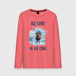 Лонгслив хлопковый мужской Ice Cube in ice cube, цвет: коралловый