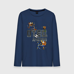 Лонгслив хлопковый мужской Отец драконов, цвет: тёмно-синий