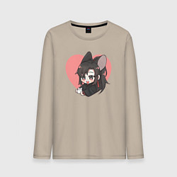 Лонгслив хлопковый мужской Wei Wuxian heart, цвет: миндальный