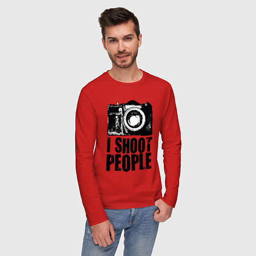 Мужской лонгслив Shoot photographer / Красный – фото 3