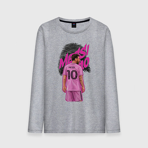 Мужской лонгслив Лионель Месси Интер Майами 10 / Меланж – фото 1