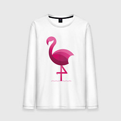 Лонгслив хлопковый мужской Фламинго минималистичный, цвет: белый