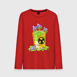 Лонгслив хлопковый мужской Токсичные грибы, цвет: красный