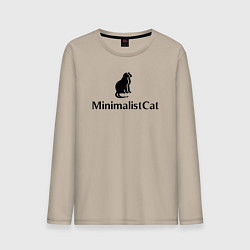 Лонгслив хлопковый мужской Коты MinimalistCat, цвет: миндальный