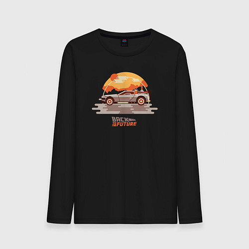 Мужской лонгслив Back to the future sun / Черный – фото 1