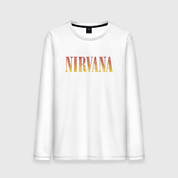 Лонгслив хлопковый мужской Nirvana logo, цвет: белый