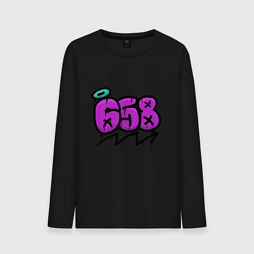 Мужской лонгслив 658 граффити / Черный – фото 1