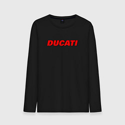 Лонгслив хлопковый мужской Ducati - красный градиент, цвет: черный