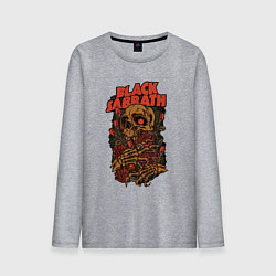 Лонгслив хлопковый мужской Черный саббат, цвет: меланж