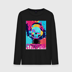 Мужской лонгслив Cool skull - cyberpunk - pop art